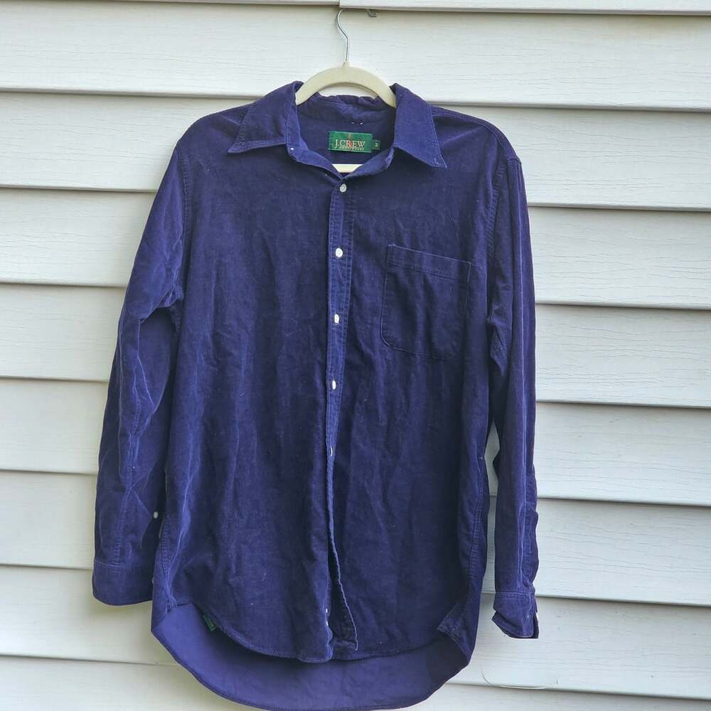 Vintage J.Crew Outfitters Purple Corduroy Shirt Made USA 90s Preppy Mens M